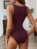 Deep V-Neck Halter Bodysuit