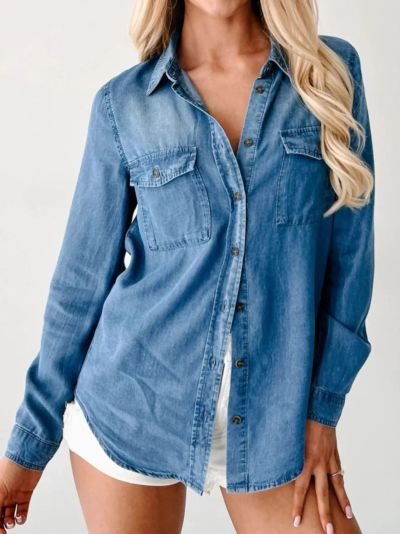 Denim Button Down Shirt Blue / S