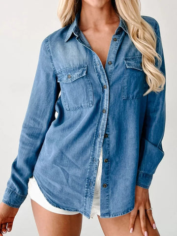 Denim Button Down Shirt Blue / S