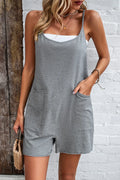Devine Spaghetti Strap Romper with Pockets Gray / S