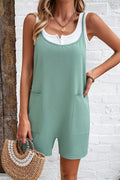 Devine Spaghetti Strap Romper with Pockets Light Green / S
