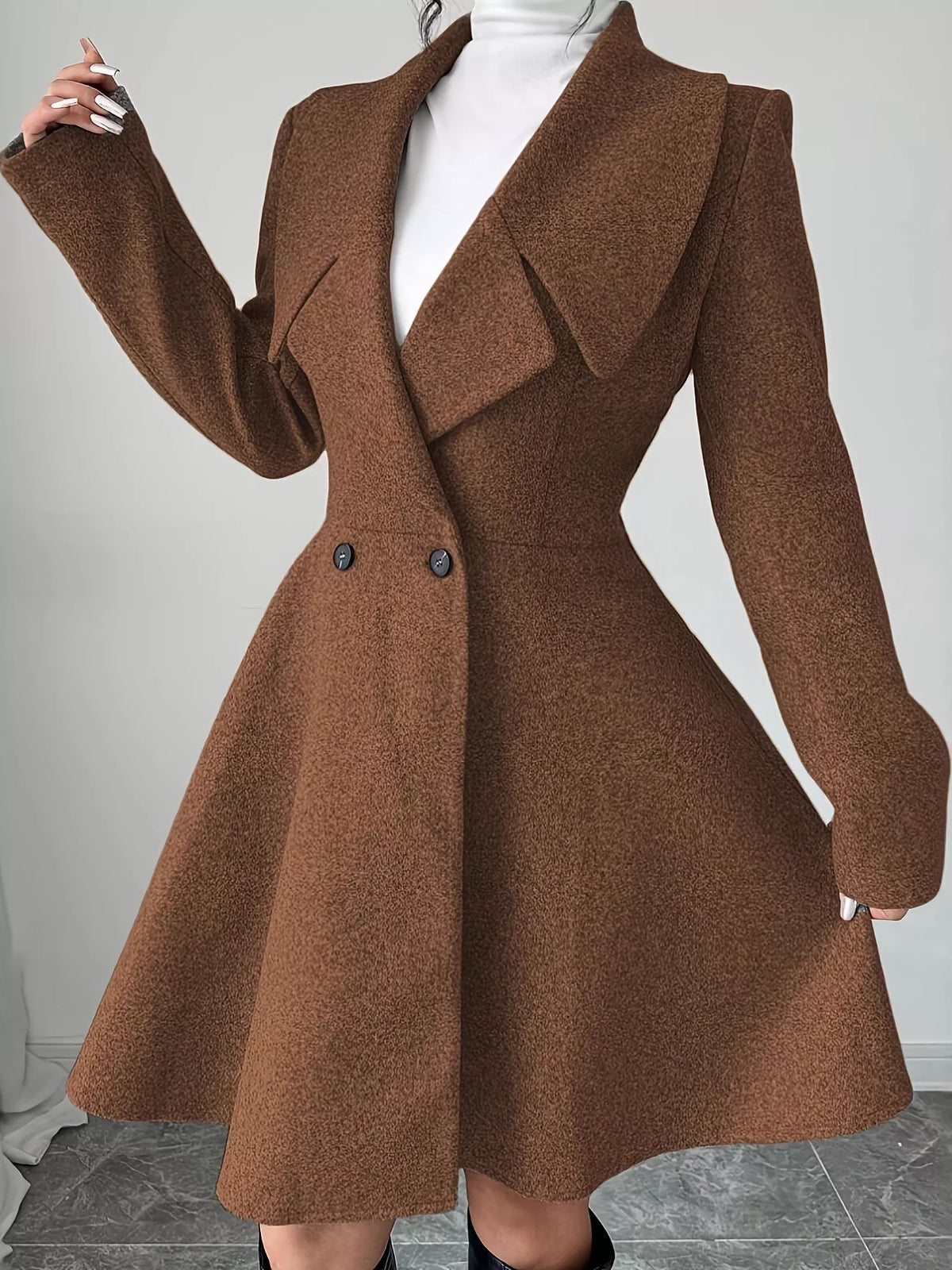 Double-Breasted Long Sleeve Outerwear