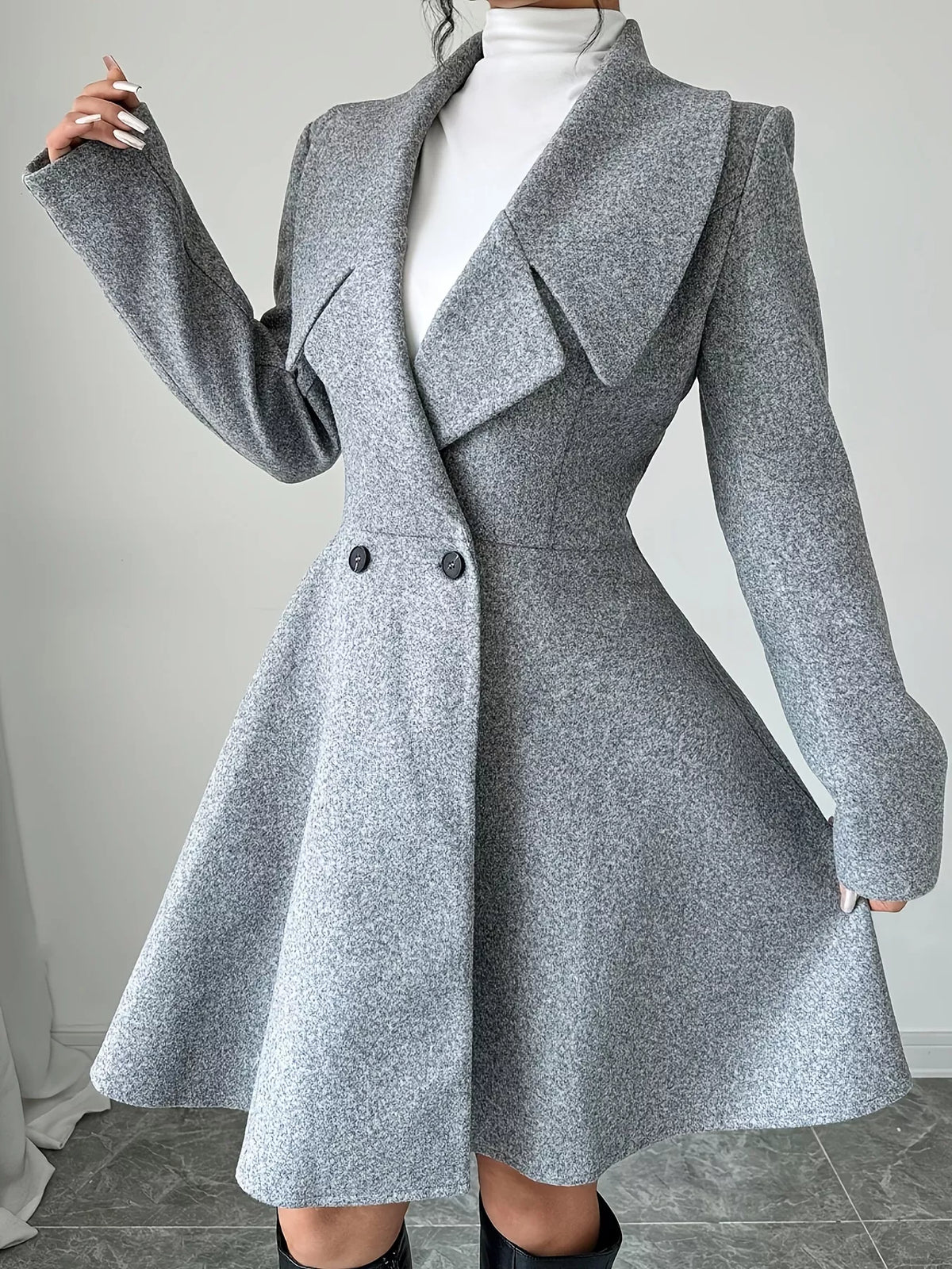 Double-Breasted Long Sleeve Outerwear