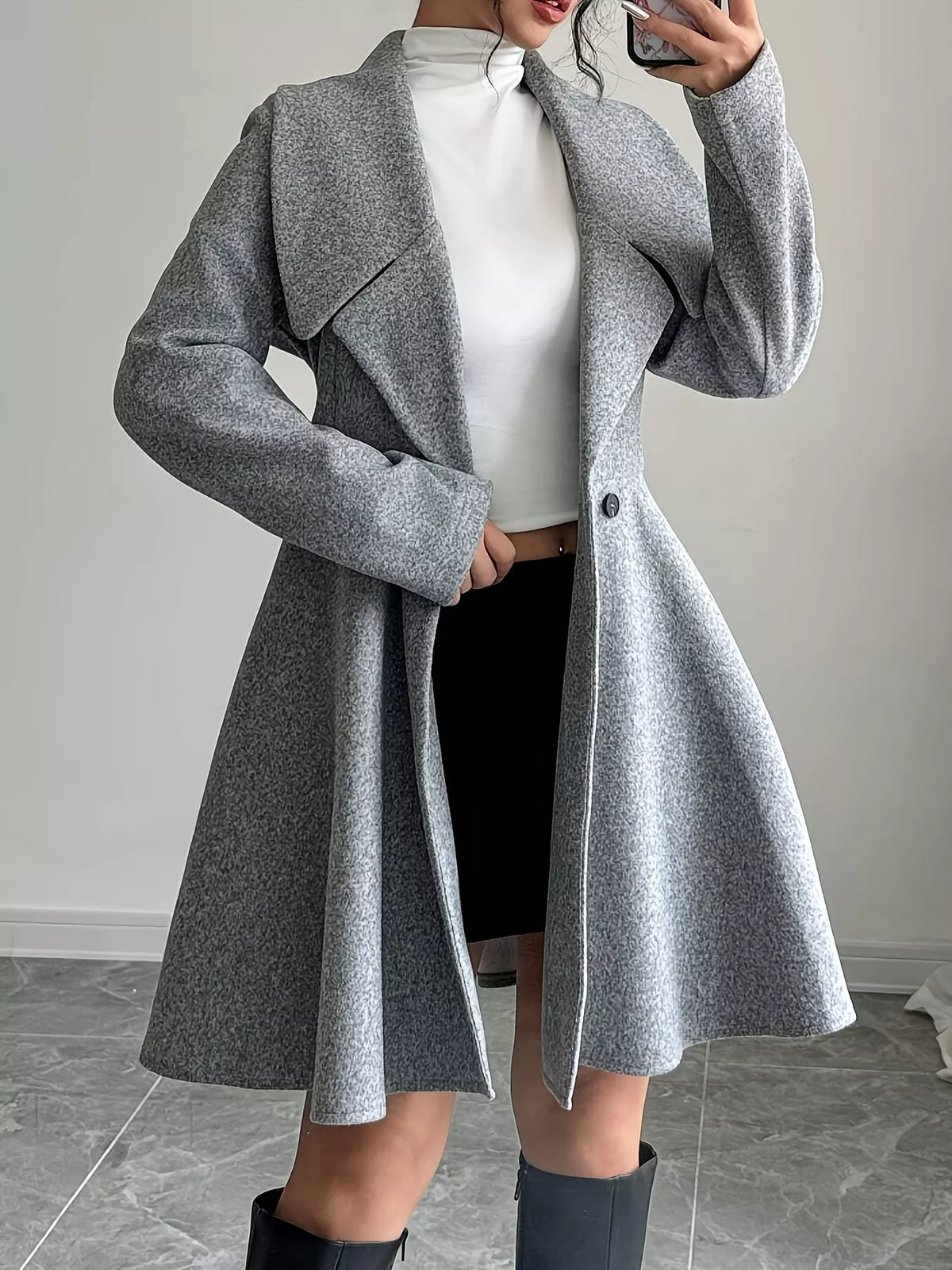 Double-Breasted Long Sleeve Outerwear