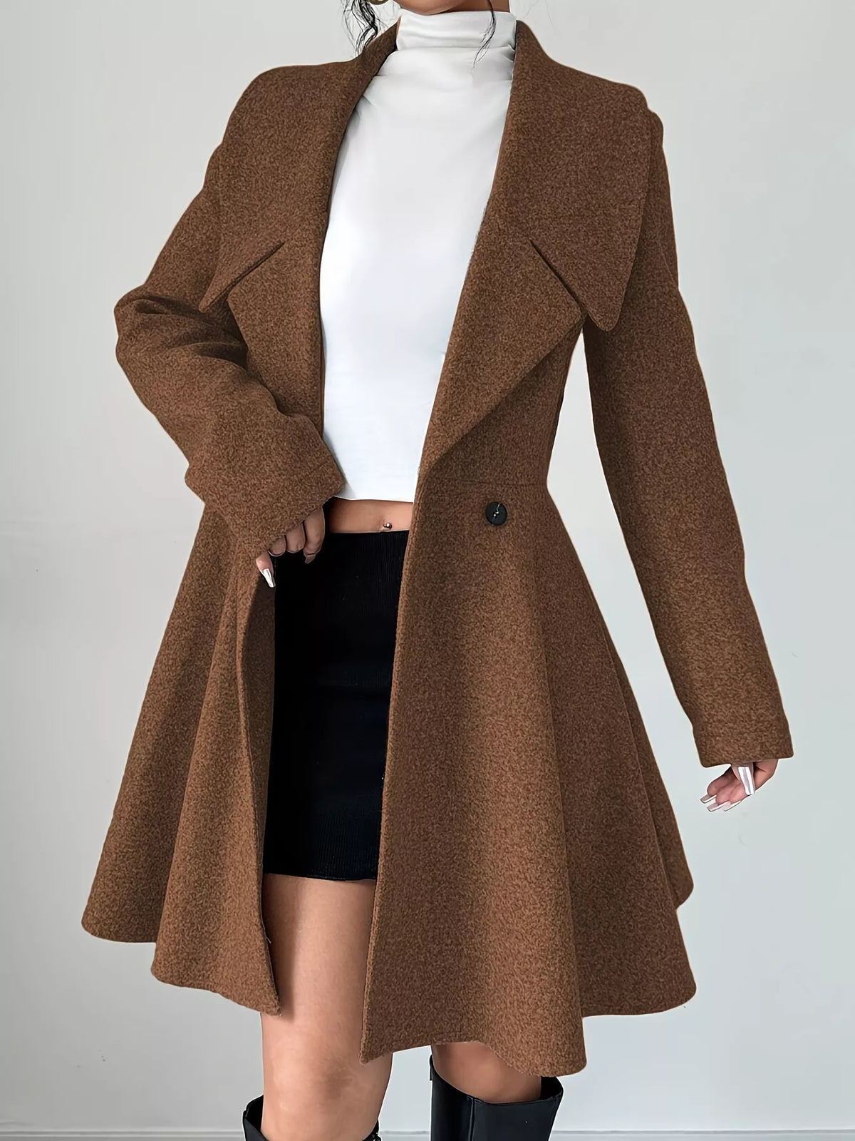 Double-Breasted Long Sleeve Outerwear