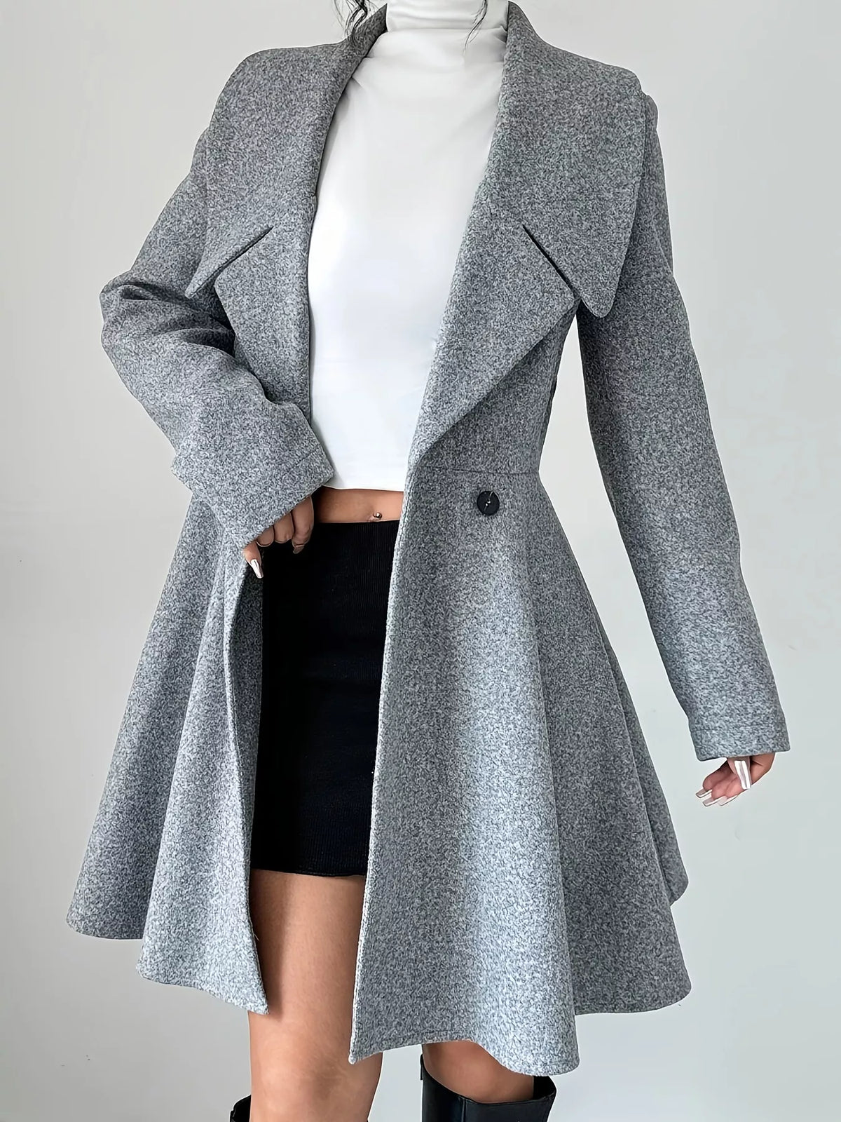Double-Breasted Long Sleeve Outerwear