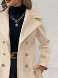 Double-Breasted Peplum Coat