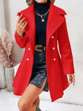 Double-Breasted Peplum Coat Red / S
