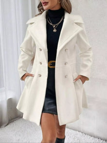 Double-Breasted Peplum Coat