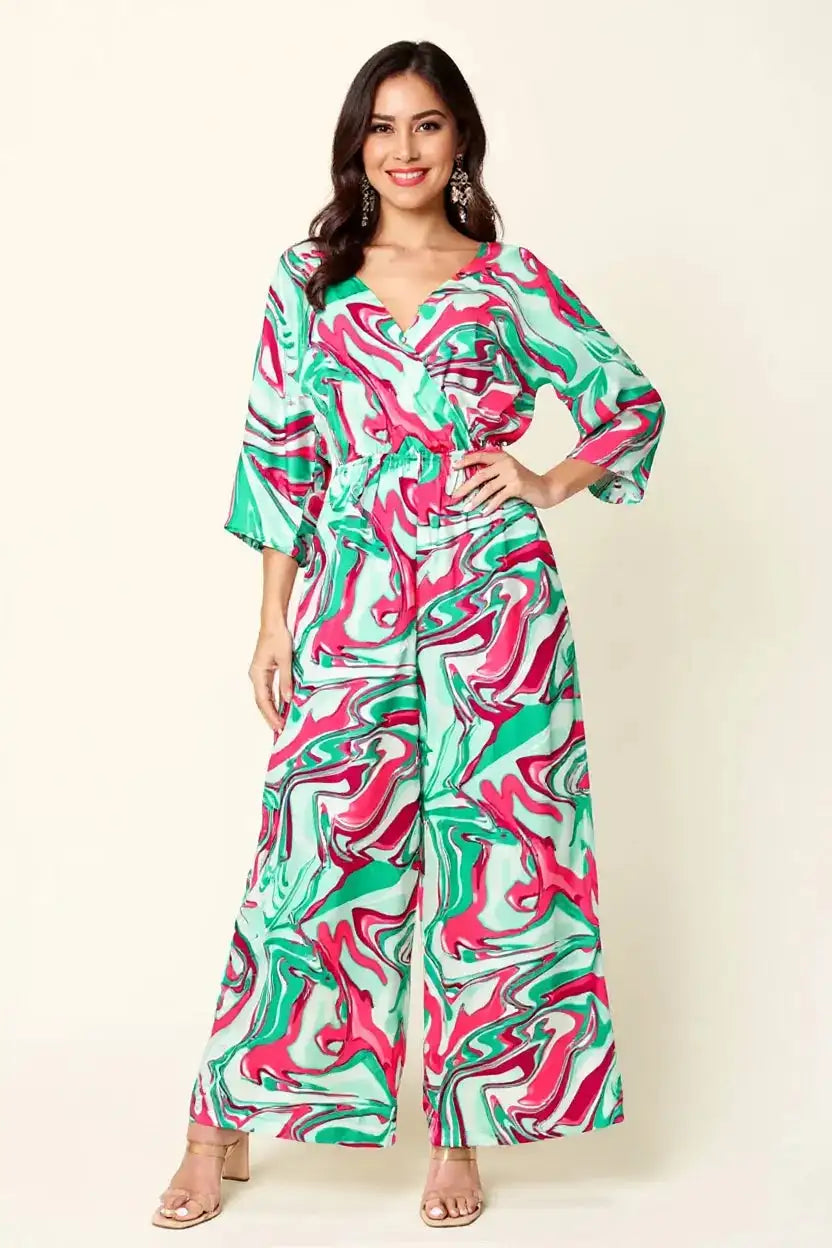 Full Size Wide Leg Jumpsuit Green / S