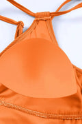 Drawstring Plunge One Piece Swimsuit