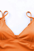 Drawstring Plunge One Piece Swimsuit