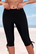 Drawstring Ruched Swim Shorts Black / S