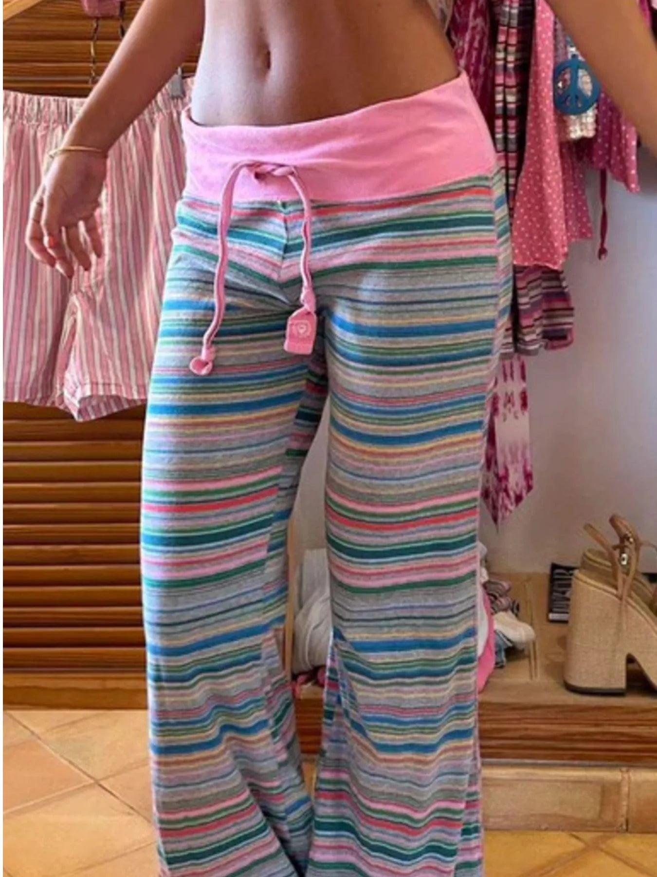 Striped Drawstring Pants