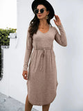 Drawstring Waist Casual Dress for Women