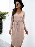 Drawstring Waist Casual Dress for Women