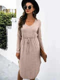 Drawstring Waist Casual Dress for Women
