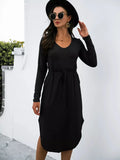 Drawstring Waist Casual Dress for Women