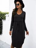 Drawstring Waist Casual Dress for Women