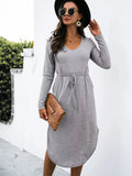 Drawstring Waist Casual Dress for Women