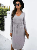 Drawstring Waist Casual Dress for Women
