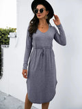 Drawstring Waist Casual Dress for Women