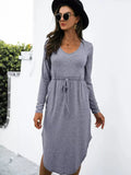 Drawstring Waist Casual Dress for Women