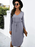 Drawstring Waist Casual Dress for Women