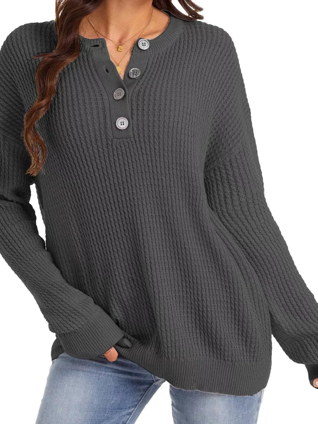 Dropped Shoulder Sweater for Women