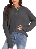 Dropped Shoulder Sweater for Women Dark Gray / S