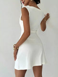 Elegant Off-Shoulder Draped Mini Dress