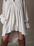 Embroidered High-Low Shirt Dress - product view 4