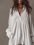 Embroidered High-Low Shirt Dress - product view 3