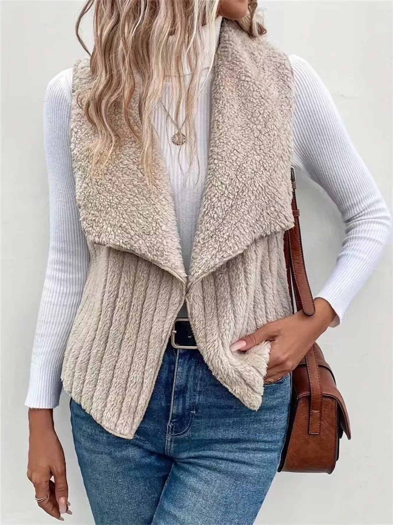 Fleece Open Front Vest