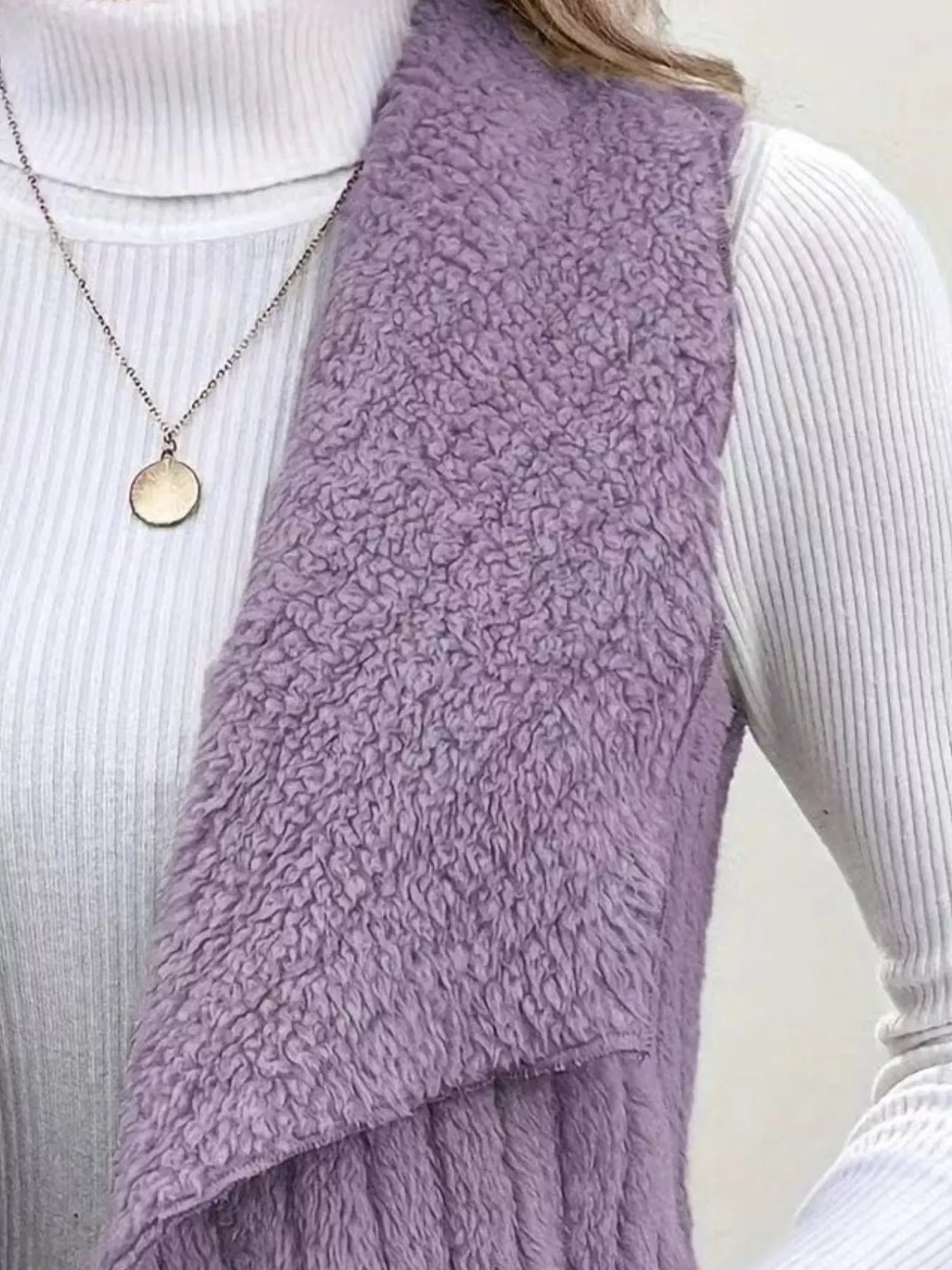 Fleece Open Front Vest