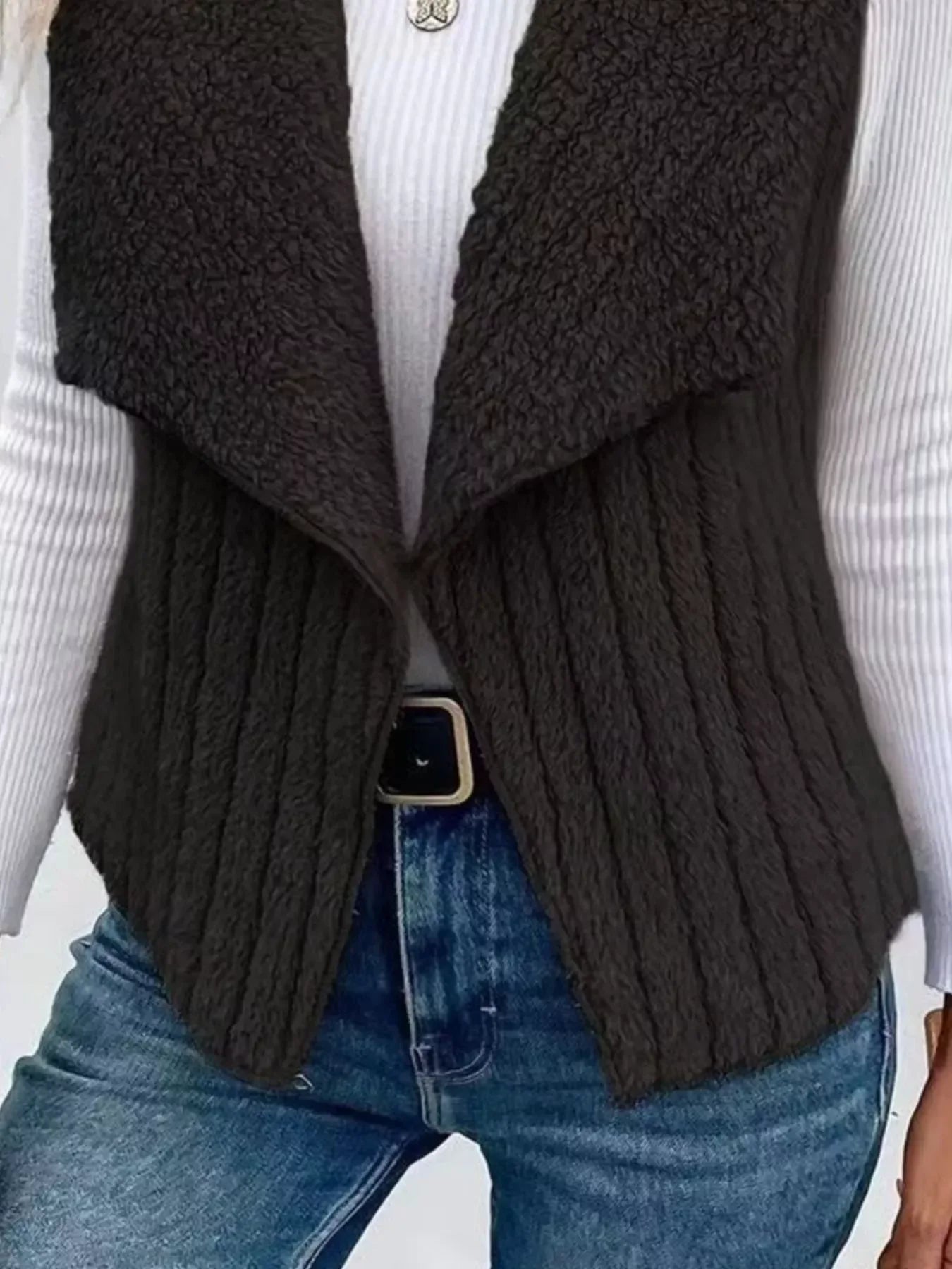 Fleece Open Front Vest