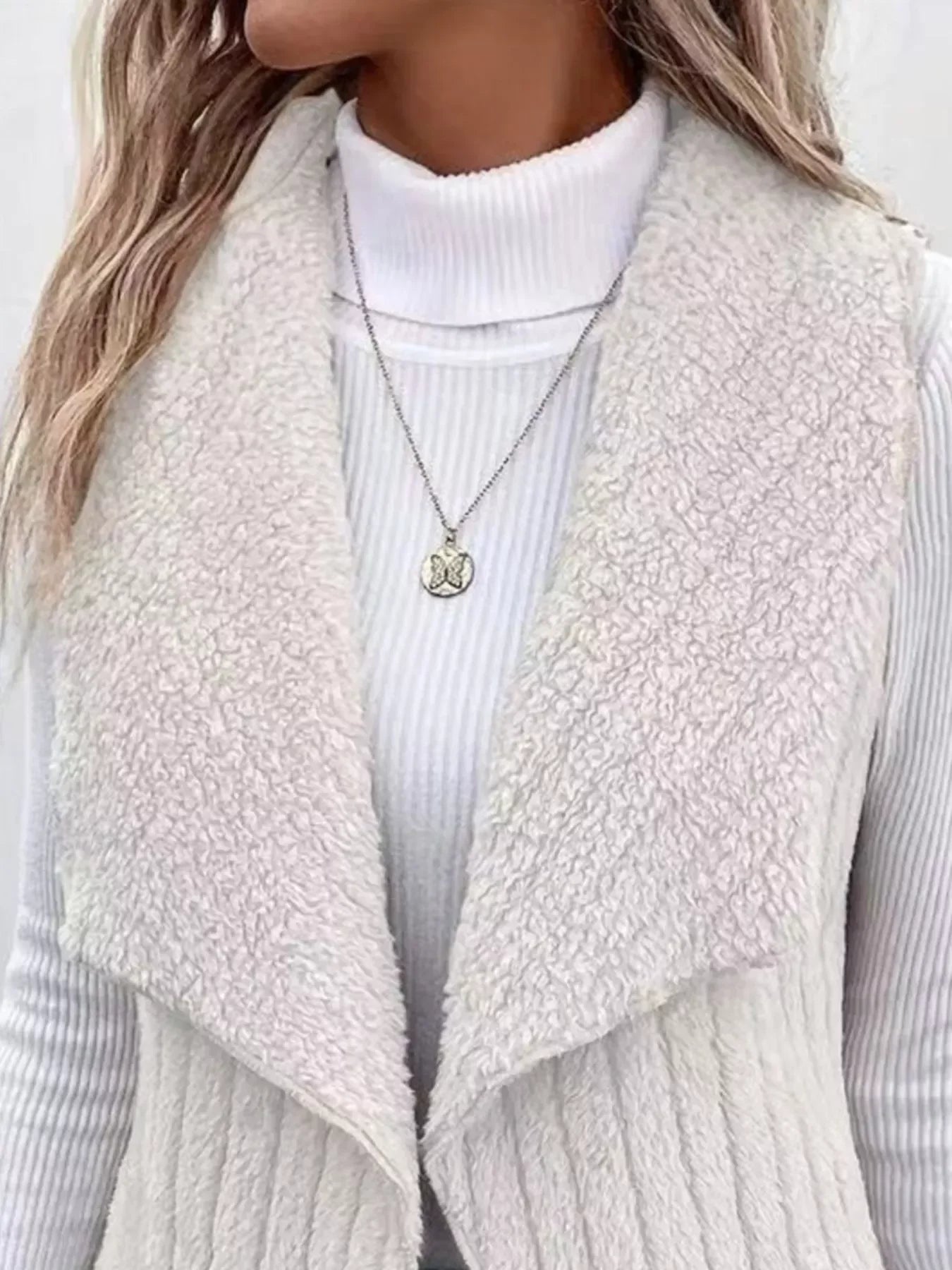 Fleece Open Front Vest