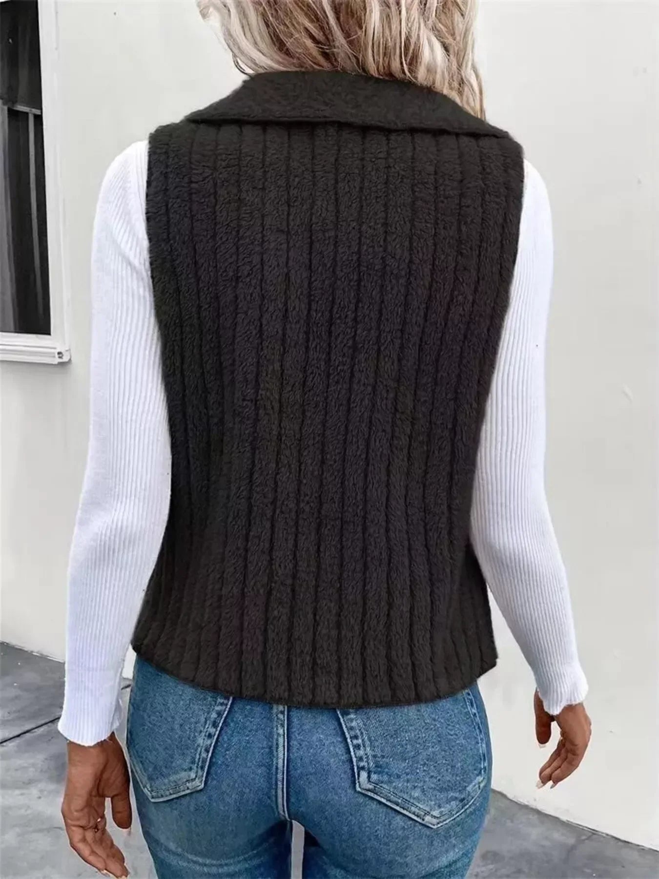 Fleece Open Front Vest