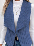 Fleece Open Front Vest Blue / S