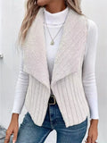 Fleece Open Front Vest White / S