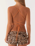Floral Lace Up Back V-Neck Cami