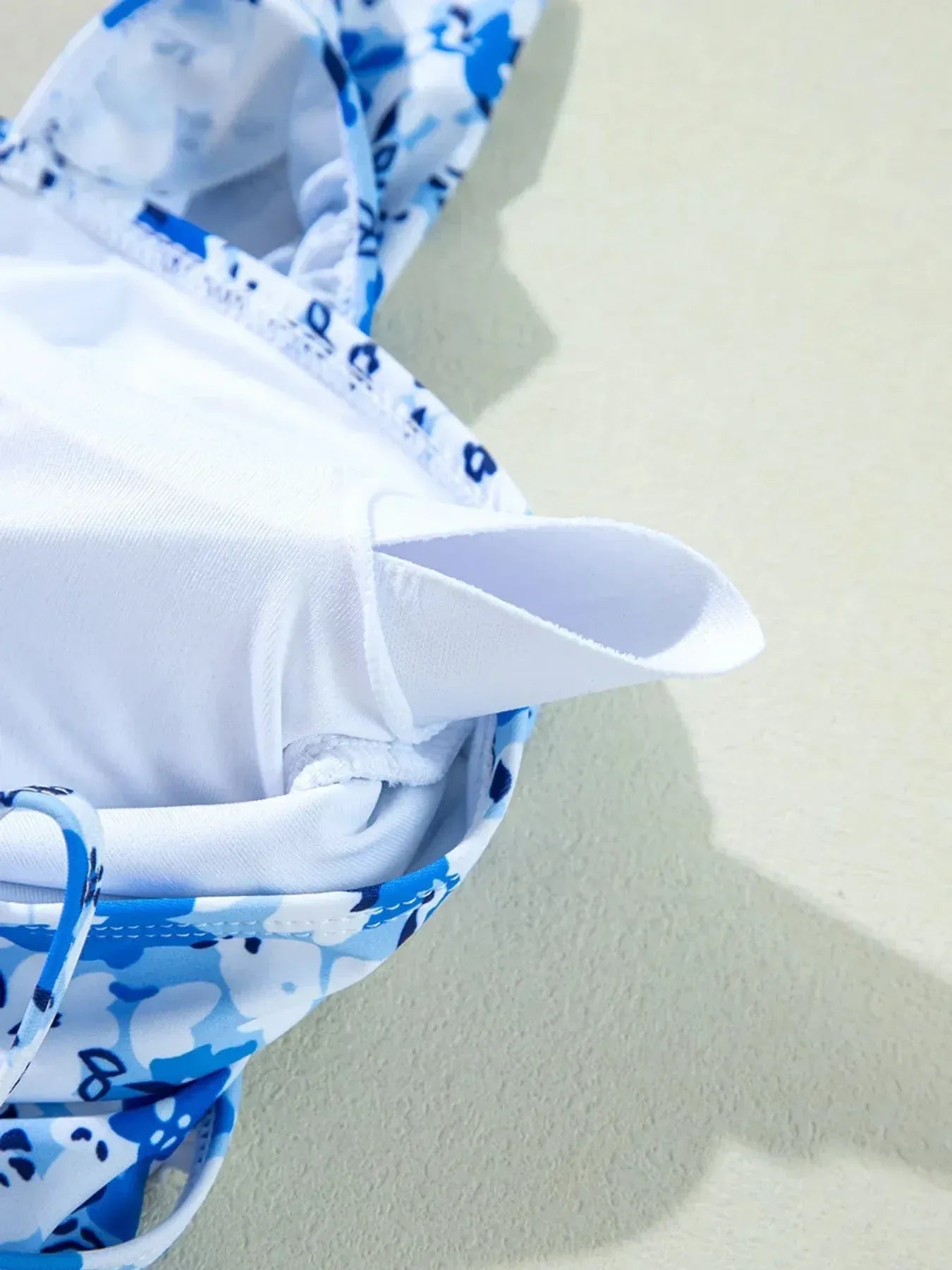 Floral Lace-Up Hollow Out One Piece Swimsuit