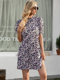 Floral Mock Neck Mini Dress for Women
