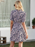Floral Mock Neck Mini Dress for Women