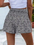 Floral Print Elastic Waist Shorts