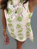 Floral Print Sleeveless Mini Dress