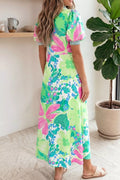 Floral Button-Up Puff-Sleeve Midi Dress - product view 2