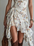 Floral Print Ruffle Hem Dress - product view 3