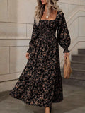 Floral Square-Neck Smocked Midi Dress - product view 5