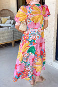 Floral Button-Down Striped-Trim Maxi Dress - product view 4
